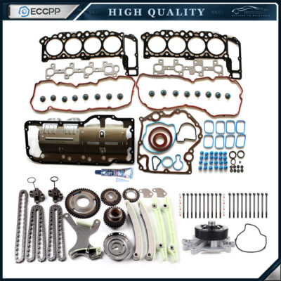 Head Gasket Bolts Set Water Pump Timing Chain Kit For 04-07 Dodge Ram 1500 4.7L