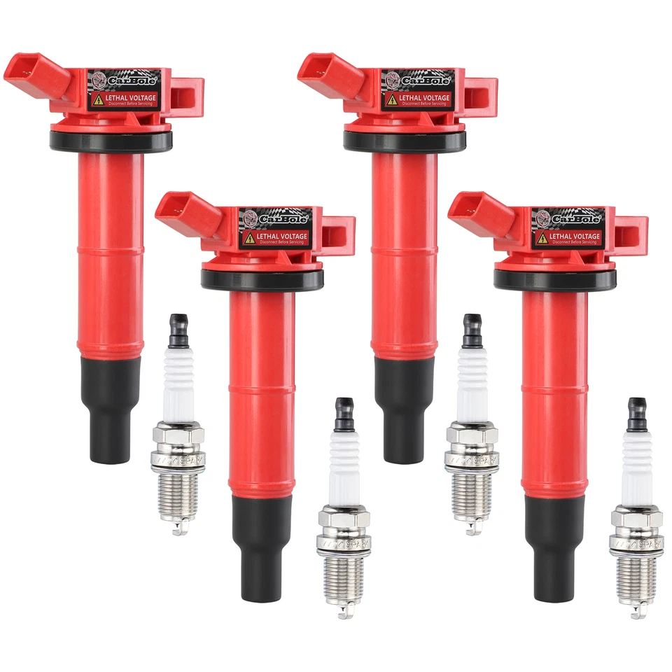 4 bobinas de ignição e 4 velas de ignição para 2002 2003 2004 2005 2006-2009 Toyota Camry L4 - Imagem 2 de 4