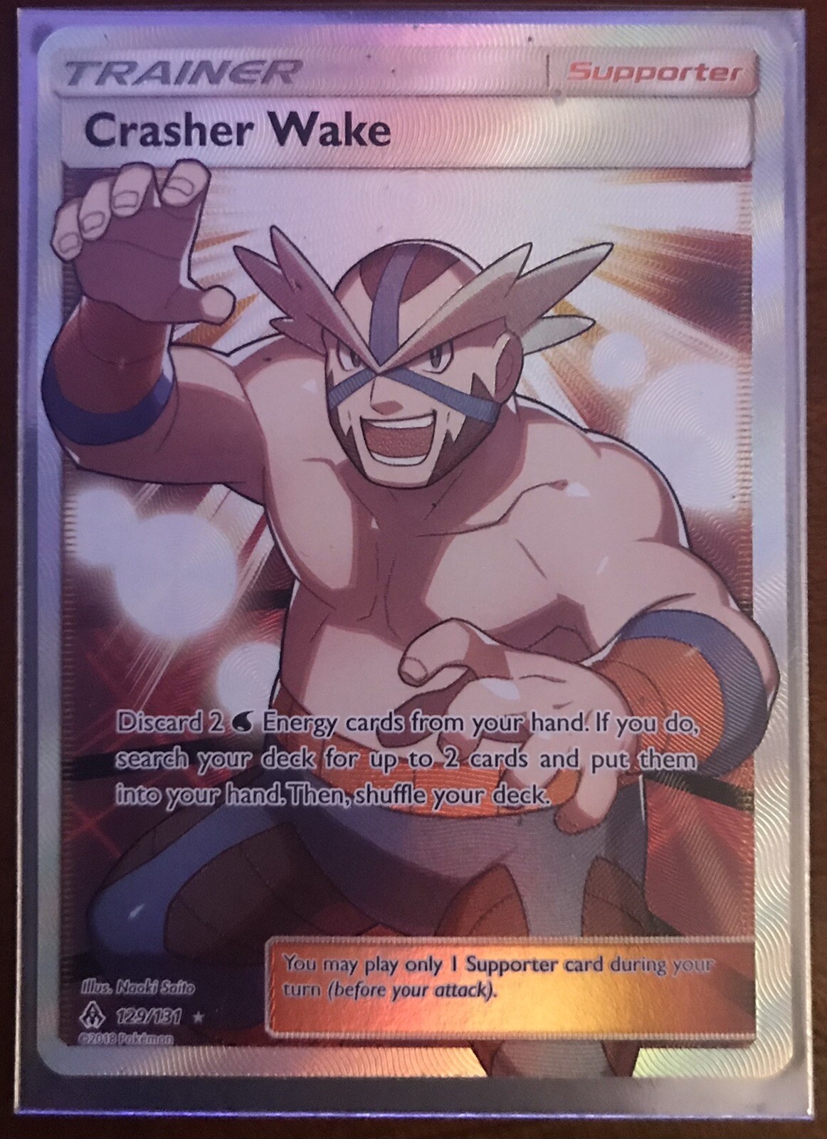 POKEMON - CRASHER WAKE FULL ART FORBIDDEN LIGHT 129/131 NM ULTRA RARE