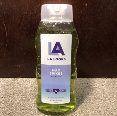 LA Looks Max Spikes Hold Level 12 Alcohol Free Hair Gel Green, 20oz