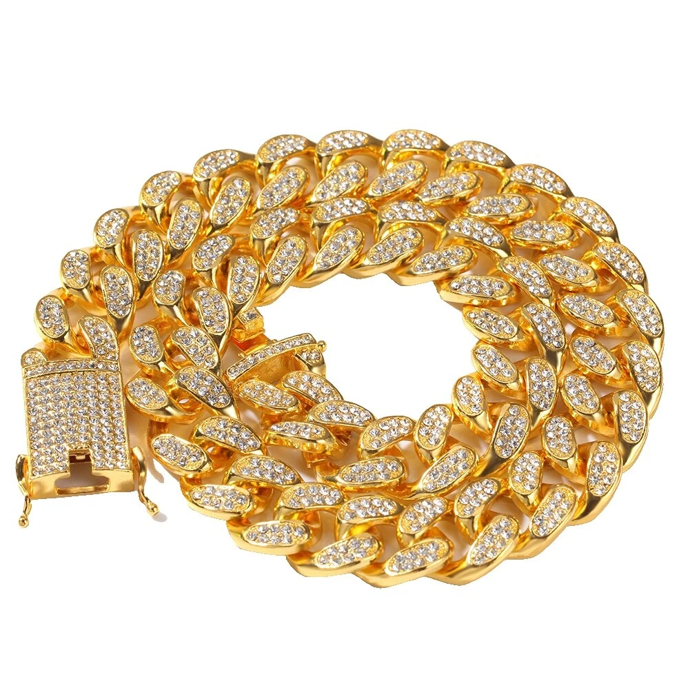 Cadena Chapado en oro Amarillo de Diamantes de Imitación Moda Collares y Colgantes