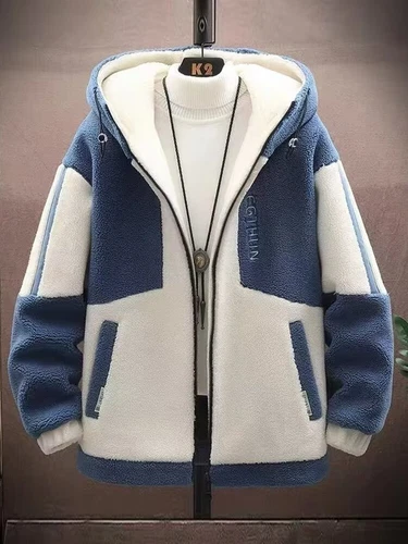 Winter Mens Hooded Fleece Wool Jacket Coat Hoodie Cardigan Casual Warm Jackets - Picture 2 of 16