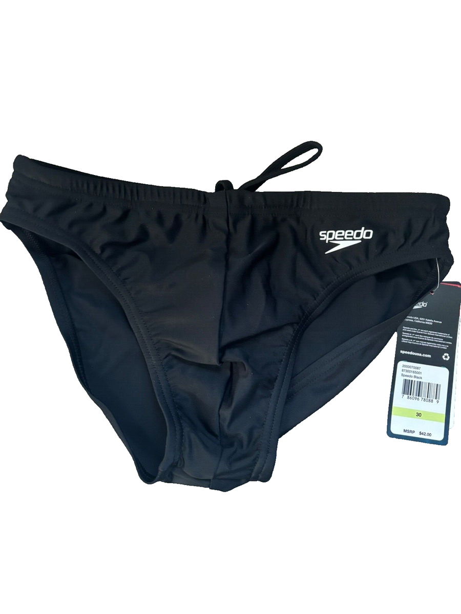 NWT Speedo Swimsuit Brief Black Mens Size 30 Competitive NWT Speedo Swimsuit Brief Black Mens Size 30 Competitive
