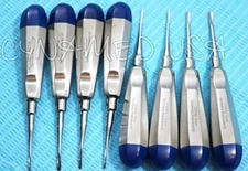 GERMAN 8 PC STR+CVD DENTAL SURGERY EXTRACTING LUXATING APICAL ROOT TIP ELEVATOR