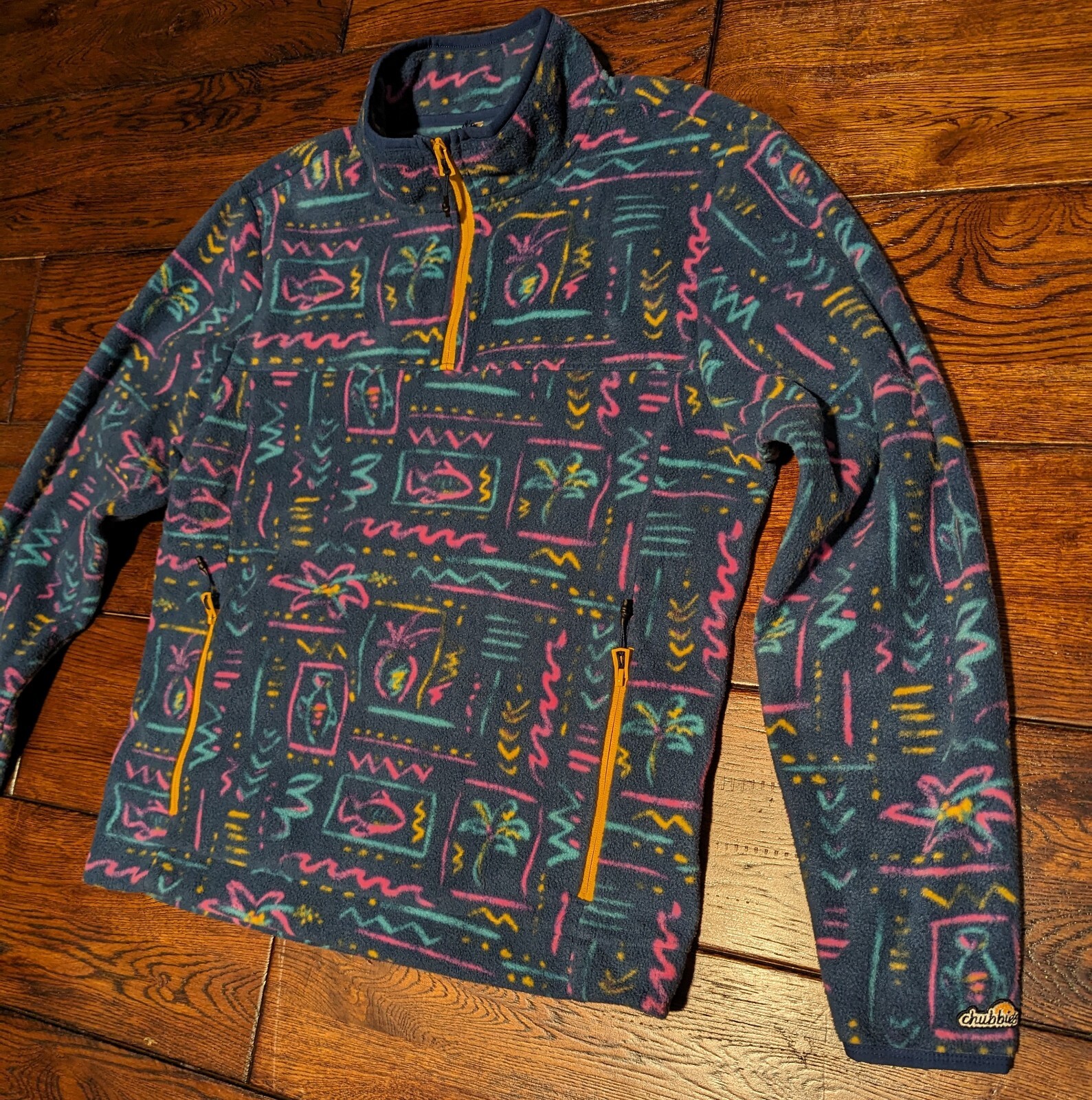 Chubbies Men's Recycled Chilly Vibe Sweatshirt 1/4 Zip Fleece Size Large 