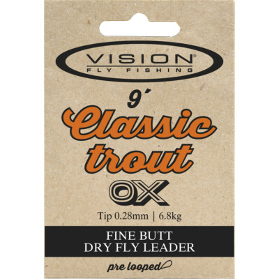 Vision Classic Trout Tapered Trockenfliegenvorfächer Vorfachmaterial - 9ft Vorfächer