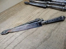 Vtg Inox Argentina Gaucho Hunting Knife Dagger w/Sheath Horse Etchings 4" Blade!
