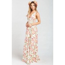 Show me Your Mumu Ava Maxi Dress Lily Lady floral leafs size L