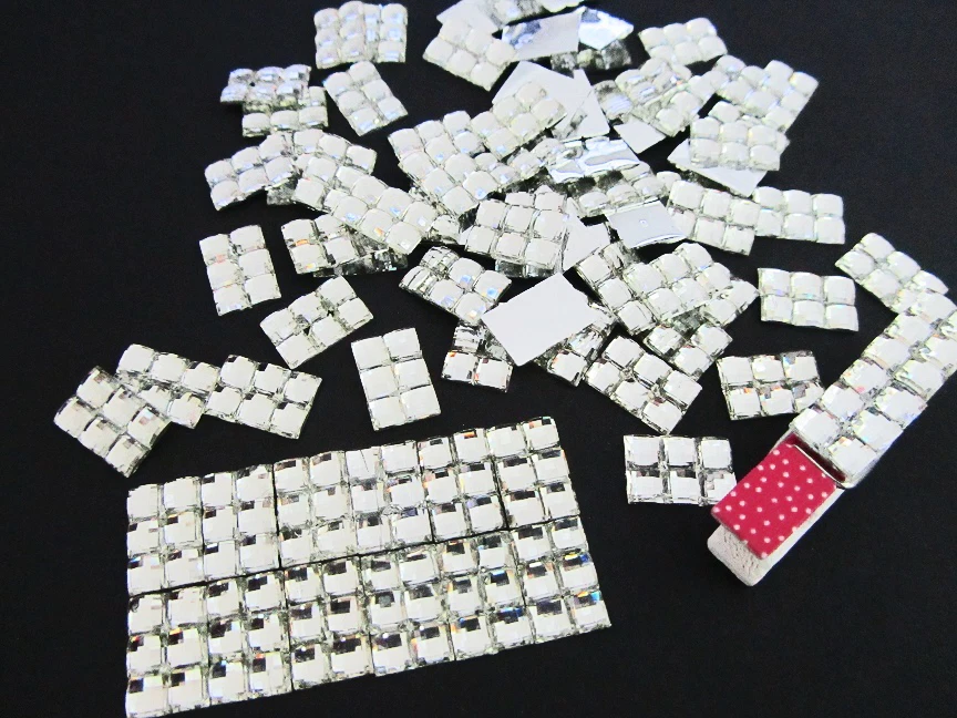 200 Rectangle Acrylic Rhinestone Craft Jewel Embellishment/Square E26-Crystal - Image 2 of 4