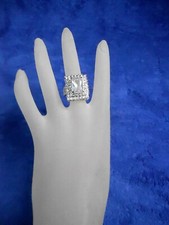  184 SQUARE CUBIC ZIRCONIA  CRYSTAL RING SIZE 7