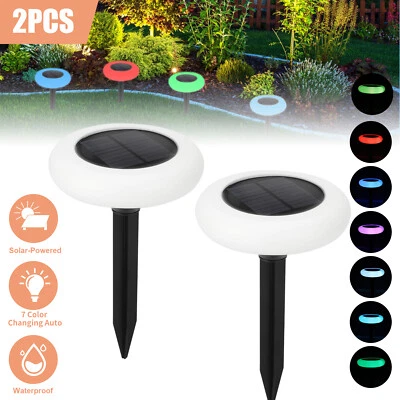 REDTAGTOWN 2PCS Solar Power Landscape Lights LED Outdoor Garden Yard Pathway Lawn Art Lamp