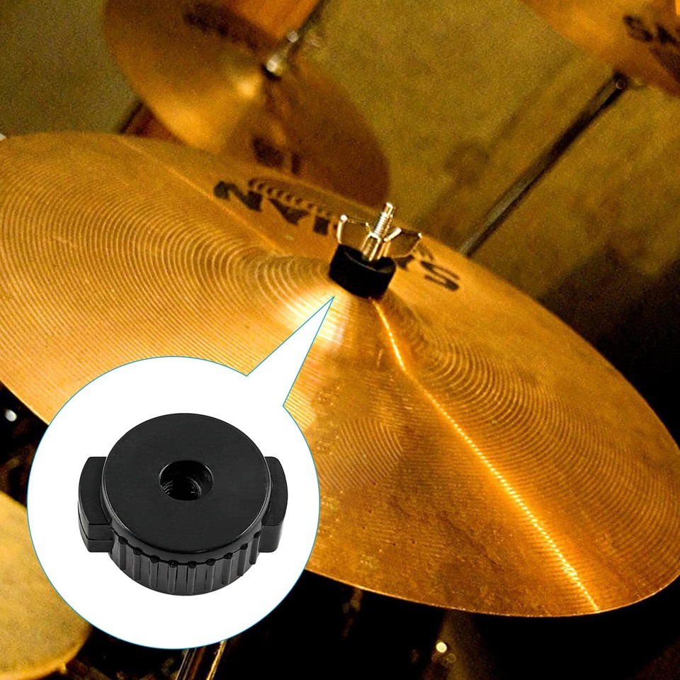 12 Pcs Black Cymbal Nuts 8mm Plastic Quick Release Cymbal Mate Nut for