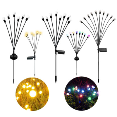1-5X LED Solar Lichter Firefly Outdoor Landschaft Feuerwerk Rasen Garten Lampen