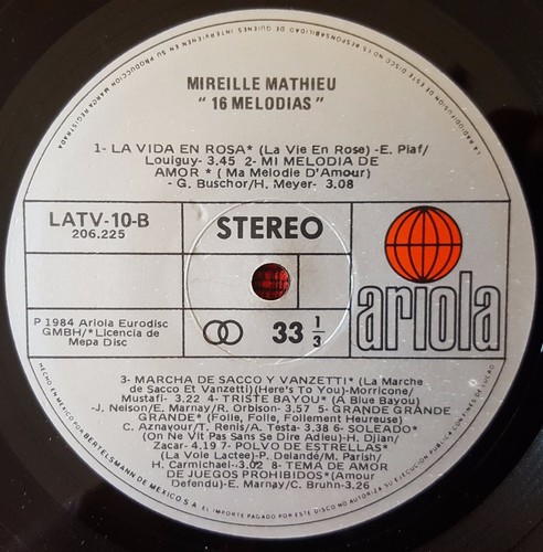 MIREILLE MATHIEU *** 16 Melodias *** ORIGINAL & VERY SCARCE 1984 Mexican LP - Picture 4 of 4