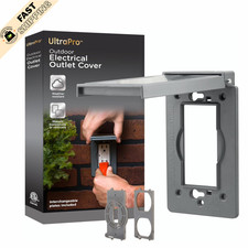 Outdoor Metal Electrical Outlet Cover Single Gang Weatherproof Gray Heavy DutyHD