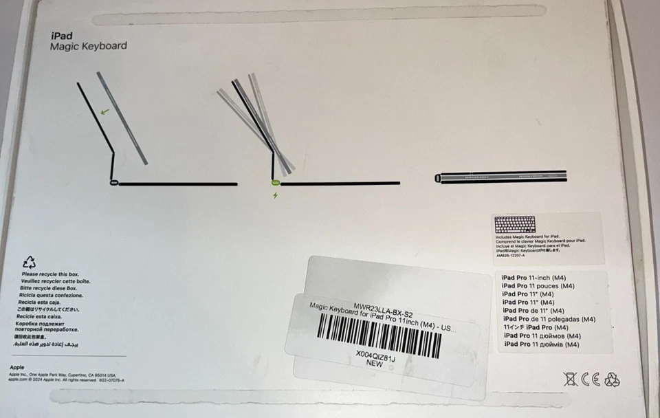 Apple Magic Keyboard for iPad Pro 11-inch M4 A2975 -Black- MWR23LL/A -NEWOPENBOX - Image 3 of 3