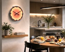 DRUMKIT TWO: Hand crafted, illuminated, colour changing, retro style wall clock
