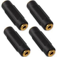 3.5mm Female to Female Stereo Audio Adapter Aux Jack Coupler Gold Plated 4 Pack