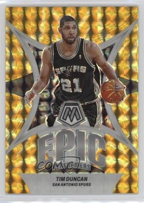2023 Mosaic Epic Performers Reactive Yellow Prizm 72/99 Tim Duncan #19 HOF 06l3
