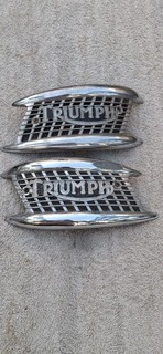 Classic Triumph Motorcycle Fuel Tank Badges ( Poor Condition )
