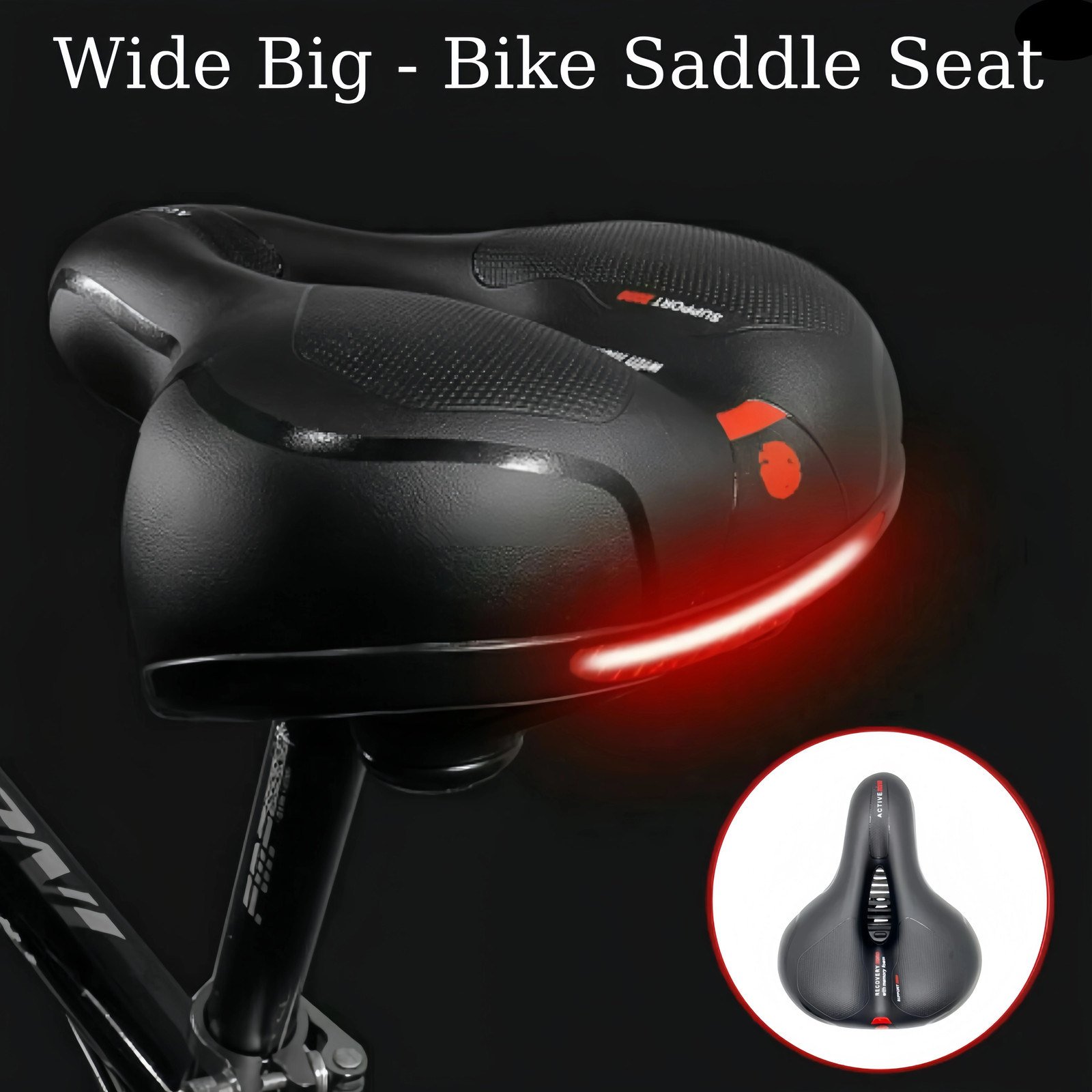 For Bike Extra Wide Big Bum Bike Saddle Seat Bicycle Gel Pad Soft Comfort US
