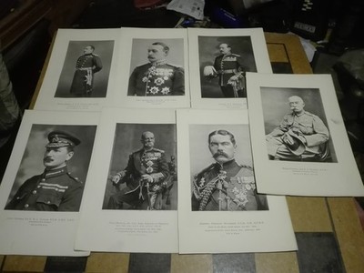 7 ANTIKE DRUCKE VON KOMMANDANTEN IM WILDSCHWEINKRIEG - INKL. KITCHENER & ROBERTS