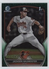 2023 Bowman Draft Chrome Green Grass Refractor 12/99 Jackson Baumeister 0w3