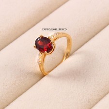 Natural Garnet, 925 Sterling Silver, Anniversary Ring, Promise Ring, Garnet Ring