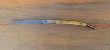 Laguiole style Pocket Knife Damascus blade made in USA by artisan 9"