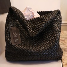 FALOR Black Woven Hobo Purse/Should