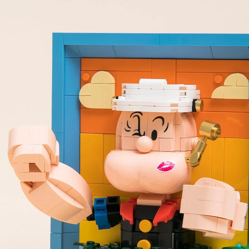 PANTASY Popeye Arte 3D - Audaz y Dinámico Destacado Pantalla Bloques de Construcción Set Co Foto 3 de 4