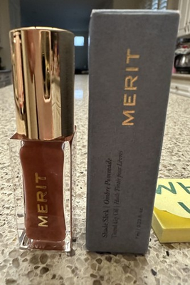 #ad #ad MERIT Shade Slick Tinted Lip Oil in AU NATUREL .23oz 7mL FULL SZ NEW BOXED $24 $13.99
