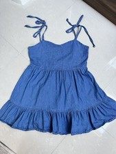 Boohoo baggy Top dress Size 12 Blue Denim Casual Lower back summer