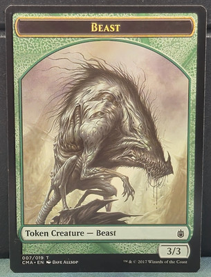 Beast Creature Token 007/019 Commander Anthology Card Game Near Mint MTG TCG 3/3