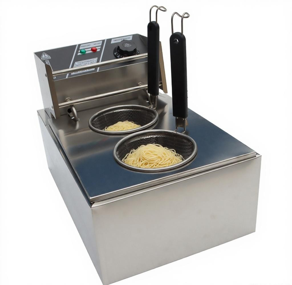 2 Holes Noodles Cooker Machine Noodle Stove Pasta Boiler Stainless 10L 1.7KW