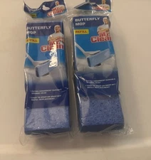 Mr. Clean Butterfly Mop Refill Sponge with Snap On/Off Plastic Head 2 New