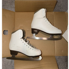 Lake Placid White Figure Ice Skates, Lace-Up, Pair of Skates