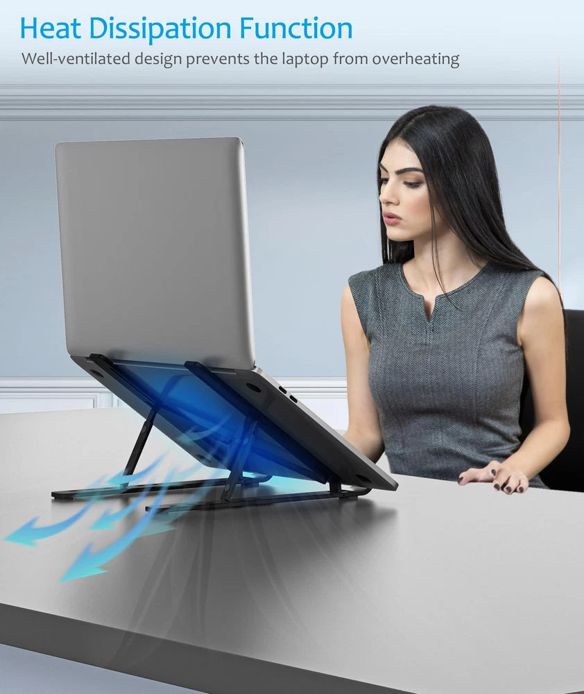 Laptop Stand, Portable Laptop Holder Computer Stand for Desk, Aluminum Foldab...