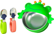 Suction Bowls Set for Baby Feeding  Silicone Suction Baby Bowl and Food-Grade 304