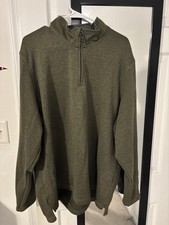 Wrangler Authentics Men  s 1/4 Quarter Zip Fleece Pullover Sweater Green XL