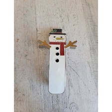 Vintage metal Large Snowman hair clip women's Xmas accessory unique