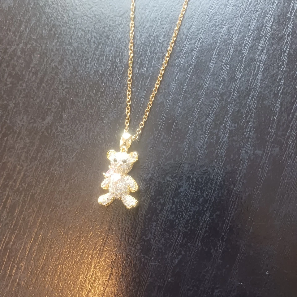 Collar para mujer Teddy Bear titanio acero Foto 2 de 4