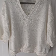 ARMEDANGELS Damen Strickpullover Weiß V-Auss...