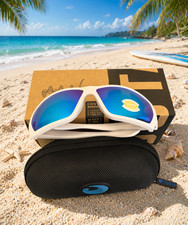 Costa Del Mar Tuna Alley White Blue Glass Polarized Lens TA25OBMGLP Sunglasses