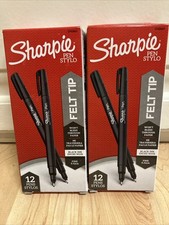 (2 X 12) Sharpie Felt Tip Pens, Fine Point 0.4mm Felt Tip Markers Journaling Pen