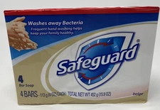 Safeguard: Antibacterial Deodorant Bar Soap, Beige , 4 Bars Per Package 4OZ Each