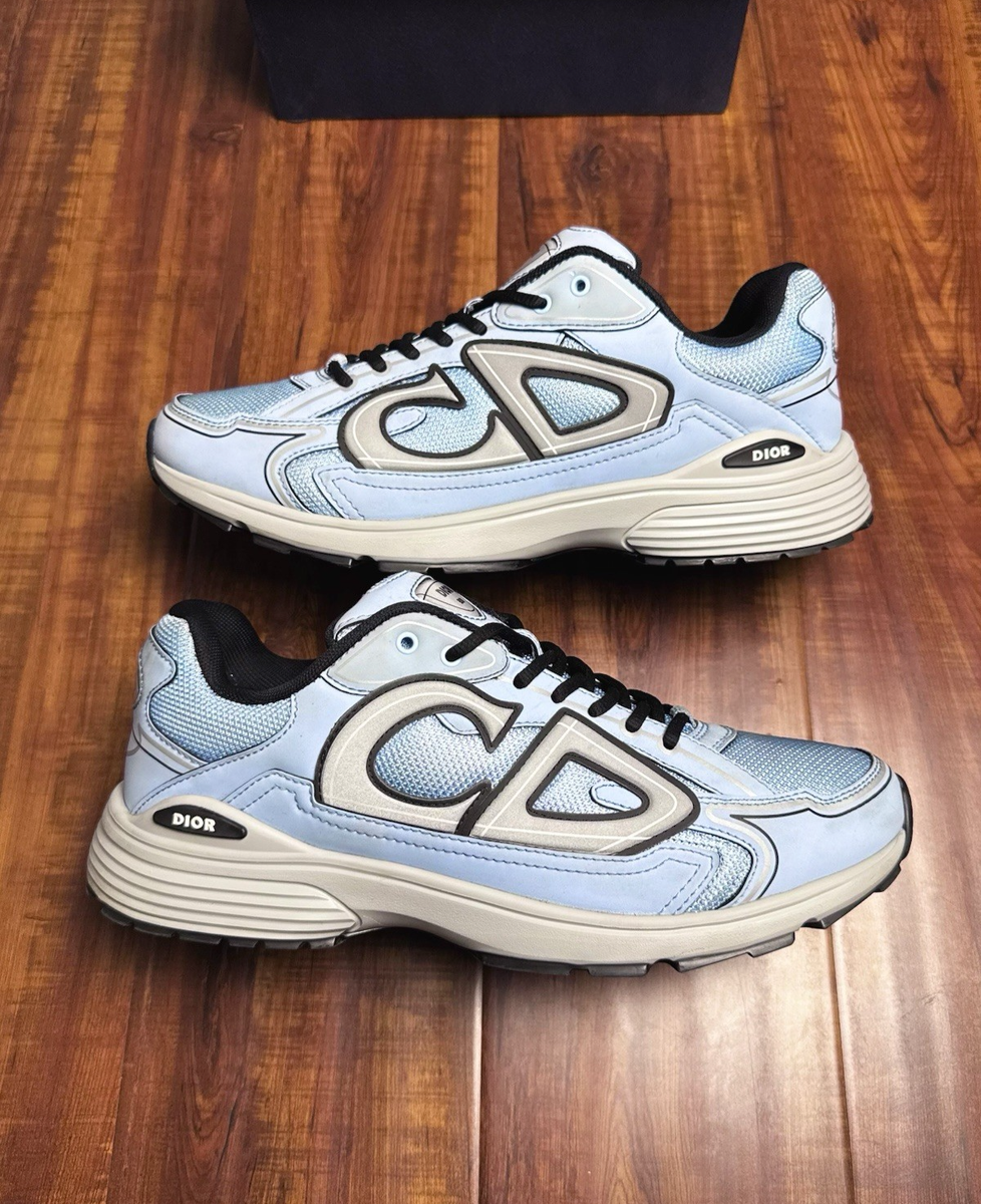 Dior B30 Reflective CD Baby Blue Grey Black Men Trainer Sneakers