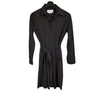 Ministry Of Supply Shirt Dress XS Black Long Sleeve Button Up