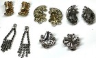 Vintg 5 BSK Hollycrfaft Weiss Judy AB Multicolor Rhinestone Gold Silver Earrings — photo 7
