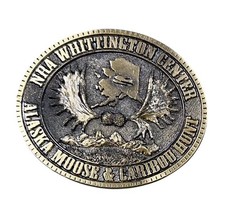Belt Buckle NRA Whittington Center Alaska Moose and Caribou Hunt 1980s